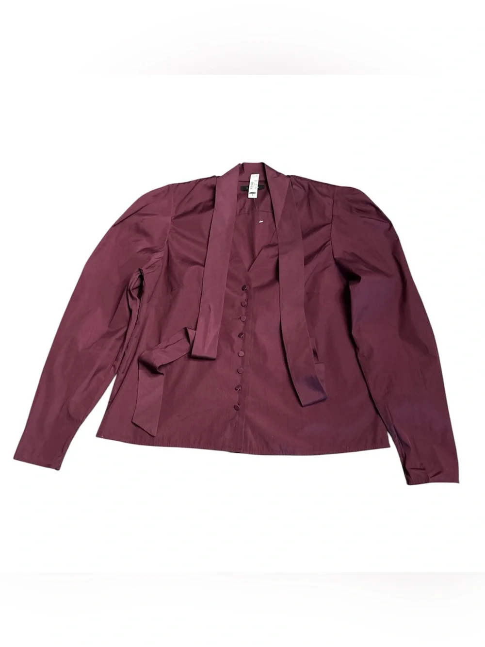 Madewell V-Neck Button-Front Top burgundy Women’s Size L NWT